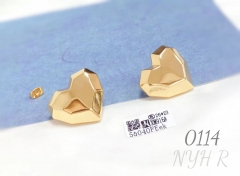 INS style gold-plated irregular convex lava heart-shaped earrings