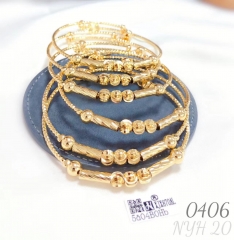 Gold Plated Wedding Design Bridal Beaded Bracelet Set