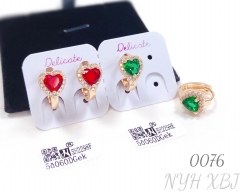 Heart-shaped zircon earrings