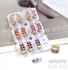 Various colors of zircon earrings