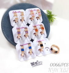 Colorful zircon earrings