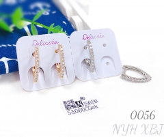 Gold-plated zircon earrings