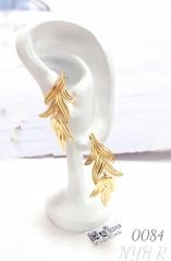 18k gold plated leaf earrings for women fine jewelry gift