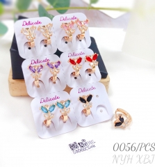 Butterfly zircon earrings