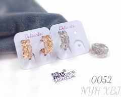 Wide zircon earrings