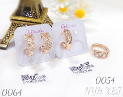Rose gold zircon earrings
