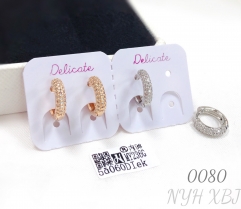 Classic versatile zircon hoop earrings