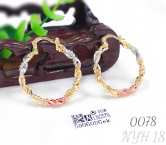 Oil painting mixed color large earrings