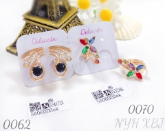 Colorful zircon flower earrings