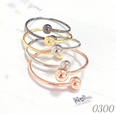 Women's open bracelets 4 pieces colorful gold-plated bracelets