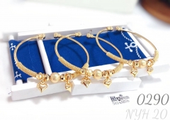 Fashion 18k gold-plated steel alloy jewelry heart bracelet