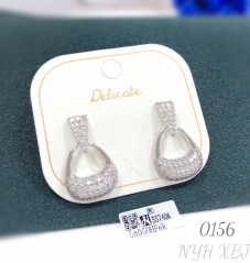 Elegant full zircon earrings