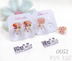 Colorful Butterfly Zircon Hoop Earrings