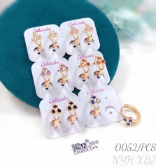 Colorful zircon earrings