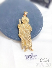 New St. Jude gold-plated Jesus pendant necklace