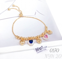 Heart Pendant Beaded Bracelet