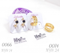 18K gold-plated fashion jewelry earrings with micro-inlaid zircon