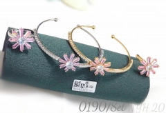 Brass Popular Colored Zircon 18K Flower Bracelet