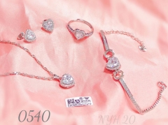 Wholesale zircon earrings and necklace four-piece set