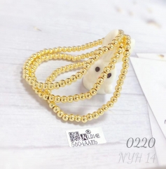 18K gold-plated jewelry elastic gold beaded bracelet for women