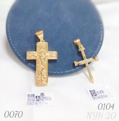 18K gold-plated guardian medal religious jewelry pendant