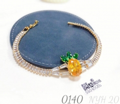 Colorful zircon bracelet, pineapple shaped luxury jewelry