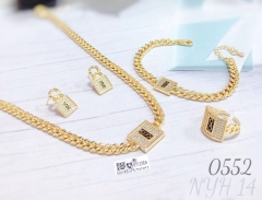 A collection of thick necklaces, earrings and bracelets for party gifts