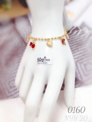 Hot selling fashionable gold-plated strawberry and cherry bracelet