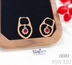 Minimalist 18K gold-plated zircon geometric earrings