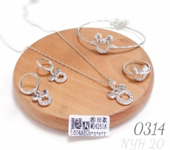 Cute Minnie Zircon necklace earrings children's jewelry