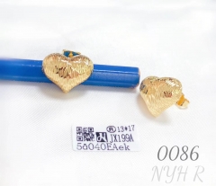 High-end heart-shaped gold-plated earrings for women