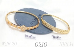 Elegant Women's Fashion 18K Gold-Plated Zircon Brass Bracelet