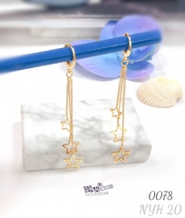 Fashionable five-pointed star pendant earrings