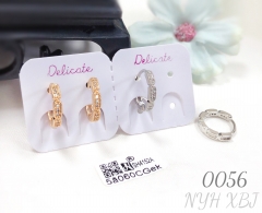 Simple stylish gold-plated earrings