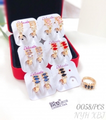 Colored mixed zircon earrings