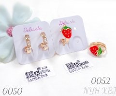 Oil-painted strawberry earrings