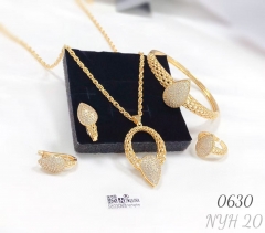 Four-piece fashion jewelry necklace set with zircon jewelry