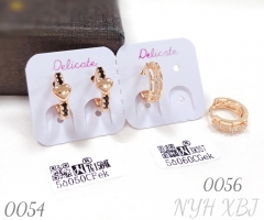 Black zircon polished heart-shaped earrings