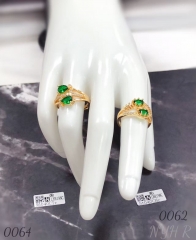 Brand new 18K gold-plated green zircon ring