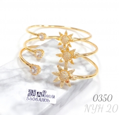 Sunflower Opening Adjustable Bracelet Set