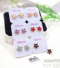 Colored Zircon Star Earrings