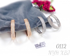 All-zirconia hoop earrings