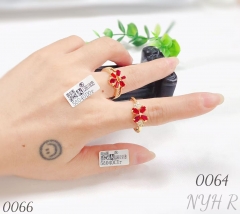 High-end designer jewelry set with red zircon ring