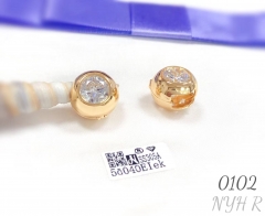 Classic 18k electroplated zircon stud earrings