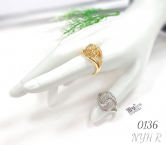 18K Gold Plated Hollowed-out Cubic Zirconia Ring