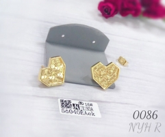 Gold-plated heart-shaped earrings for women's jewelry