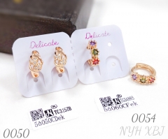 Heart-shaped zircon rose gold earrings