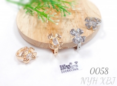 Korean style bow zircon earrings