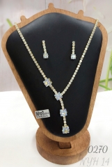 Women's Zircon Necklace Earring Jewelry Set