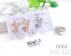 Gold plated copper zircon earrings